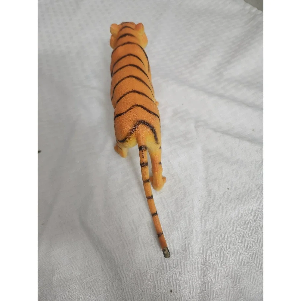 Realistic Tiger Toy Figure Orange Black Striped Plastic Animal Figurine Wild